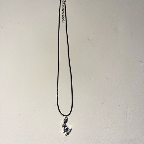 Silver rabbit charm pendant - silver,