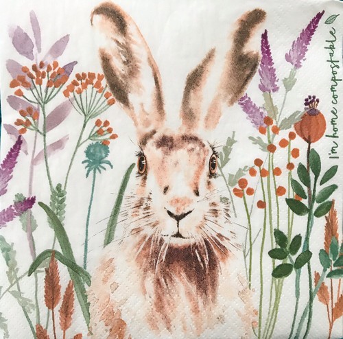 Floral rabbit single paper - 2,