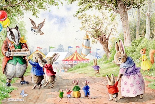 Vintage nostalgic rabbit card - nostalgic,