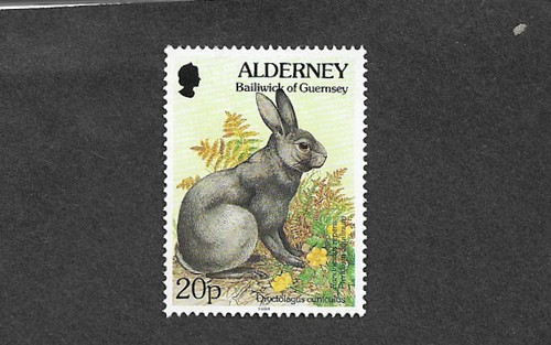 Alderney black rabbit mnh - alderney-black,