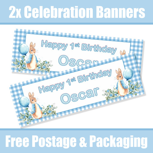 Personalised blue rabbit - blue,