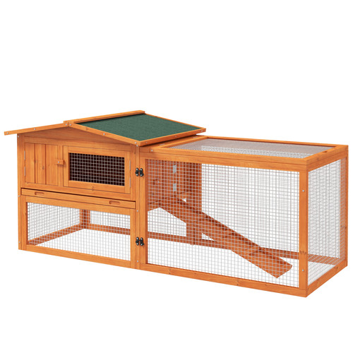 Pawhut rabbit hutch and - rabbit,